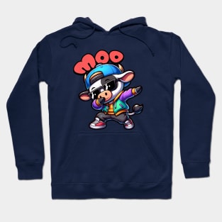 Cow Funny Cow Dabbing Chibi Hoodie